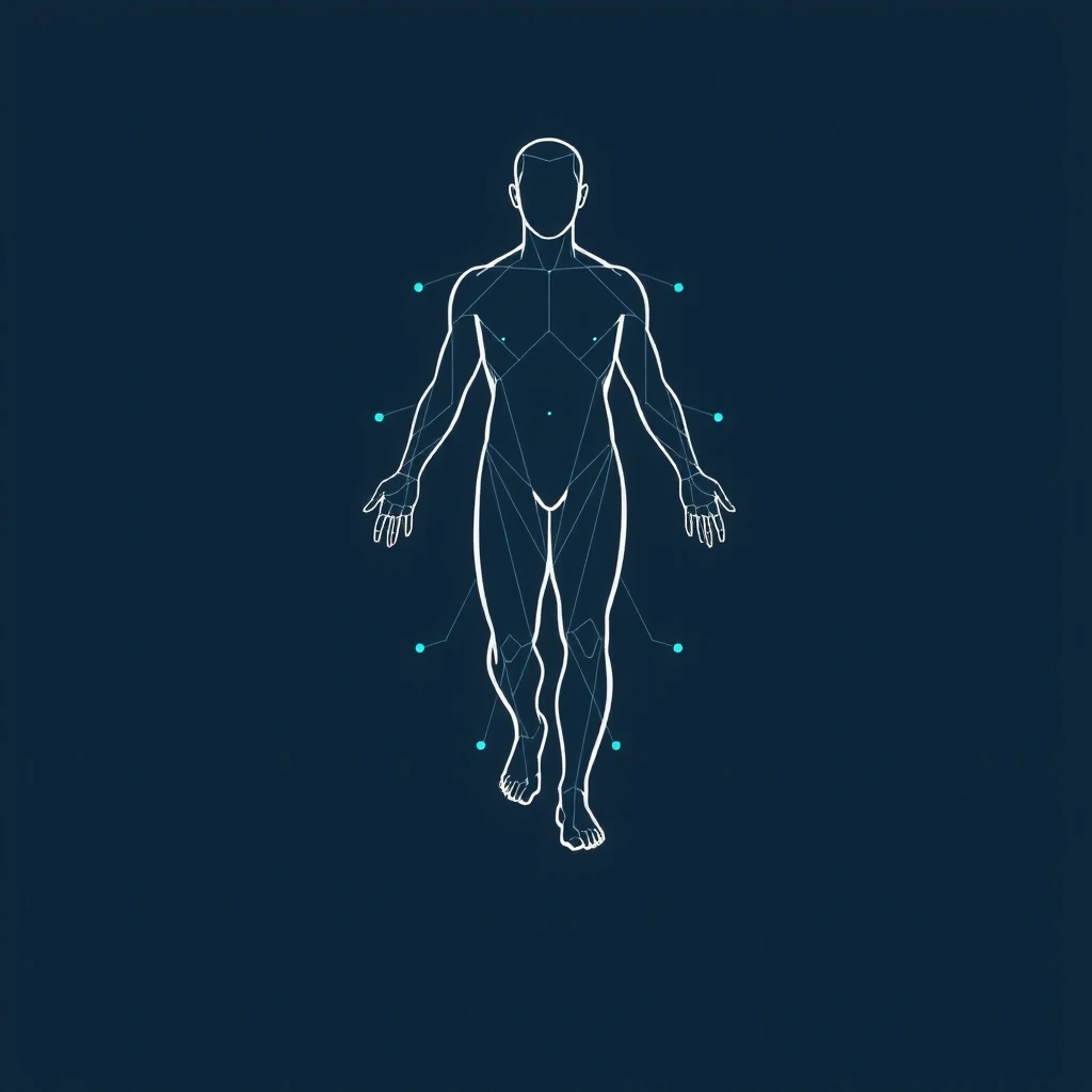 Geometryczna sylwetka reprezentująca zdrowie mężczyzn